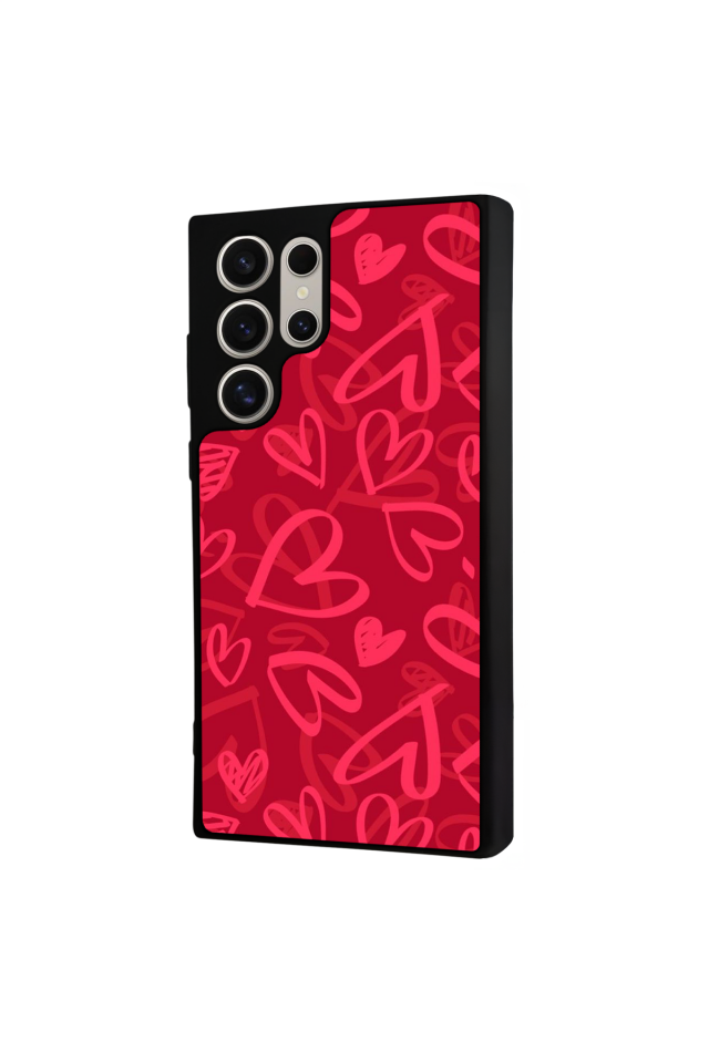 Samsung Galaxy S22 Ultra Uyumlu Kalp Love Tasarımlı Glossy Premium Kılıf