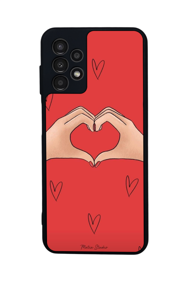 Samsung Galaxy A23 Uyumlu Kalp Love Tasarımlı Glossy Premium Kılıf