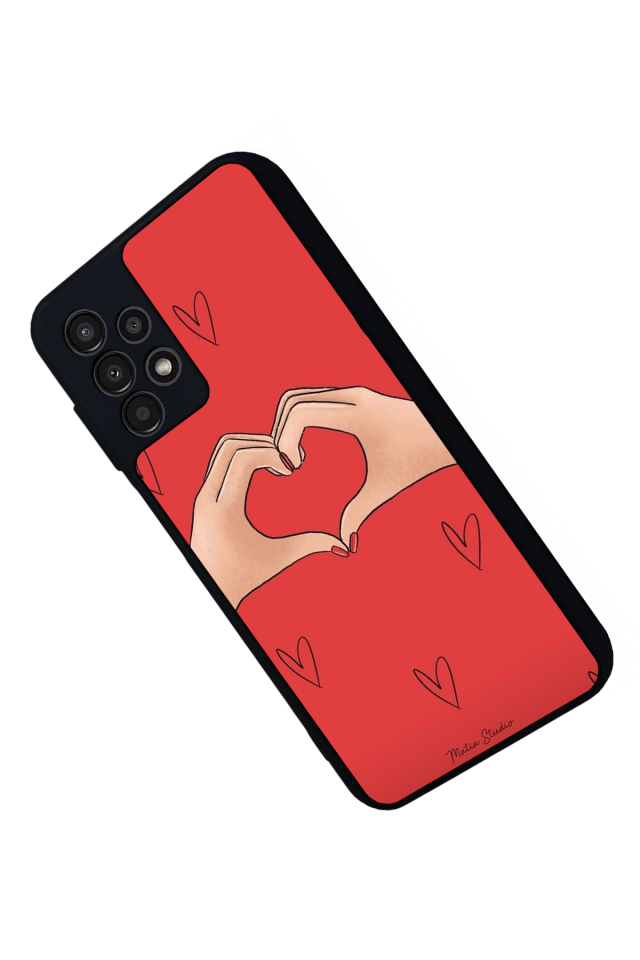 Samsung Galaxy A23 Uyumlu Kalp Love Tasarımlı Glossy Premium Kılıf