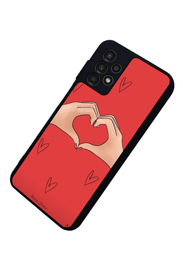 Samsung Galaxy A23 Uyumlu Kalp Love Tasarımlı Glossy Premium Kılıf