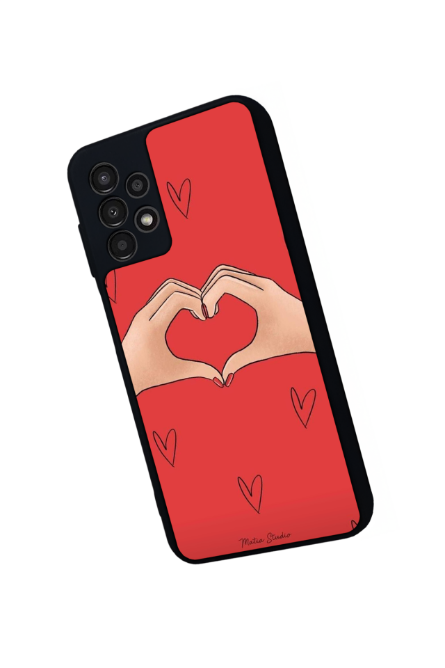 Samsung Galaxy A23 Uyumlu Kalp Love Tasarımlı Glossy Premium Kılıf
