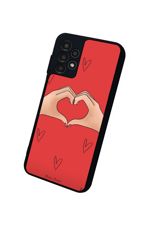 Samsung Galaxy A23 Uyumlu Kalp Love Tasarımlı Glossy Premium Kılıf
