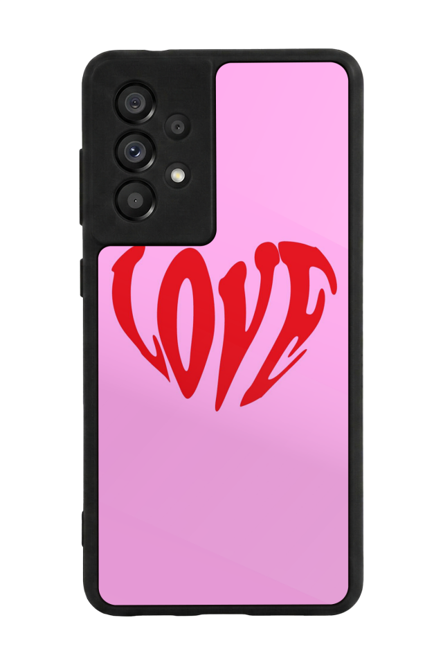 Samsung Galaxy A73 Uyumlu Kalp Love Tasarımlı Glossy Premium Kılıf