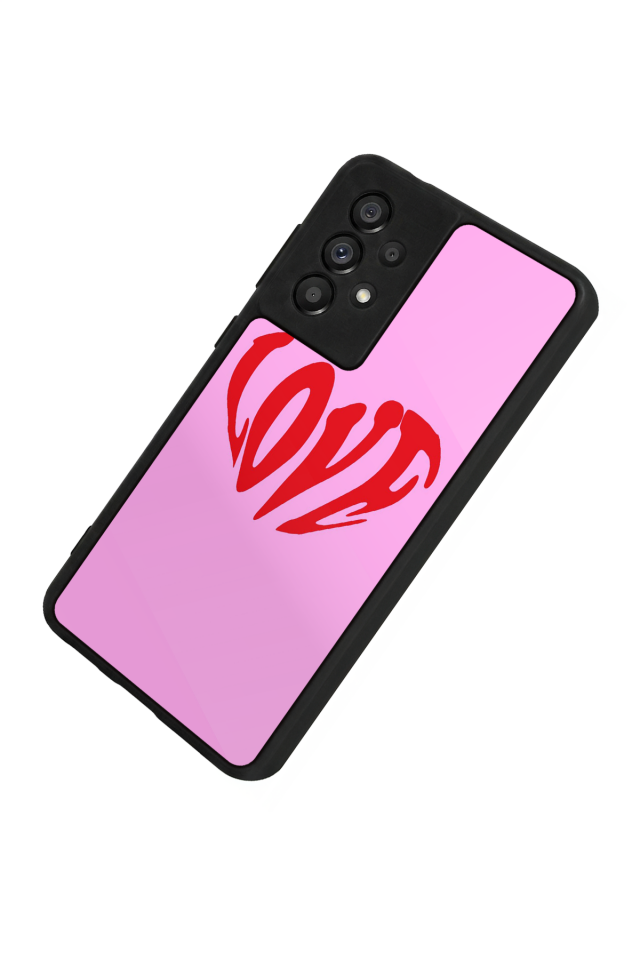 Samsung Galaxy A73 Uyumlu Kalp Love Tasarımlı Glossy Premium Kılıf