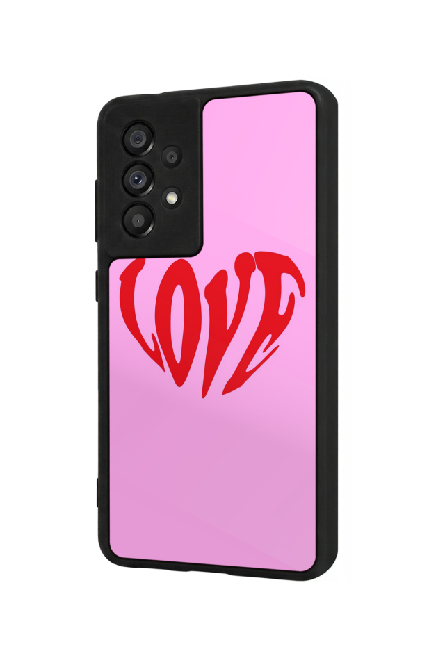 Samsung Galaxy A73 Uyumlu Kalp Love Tasarımlı Glossy Premium Kılıf
