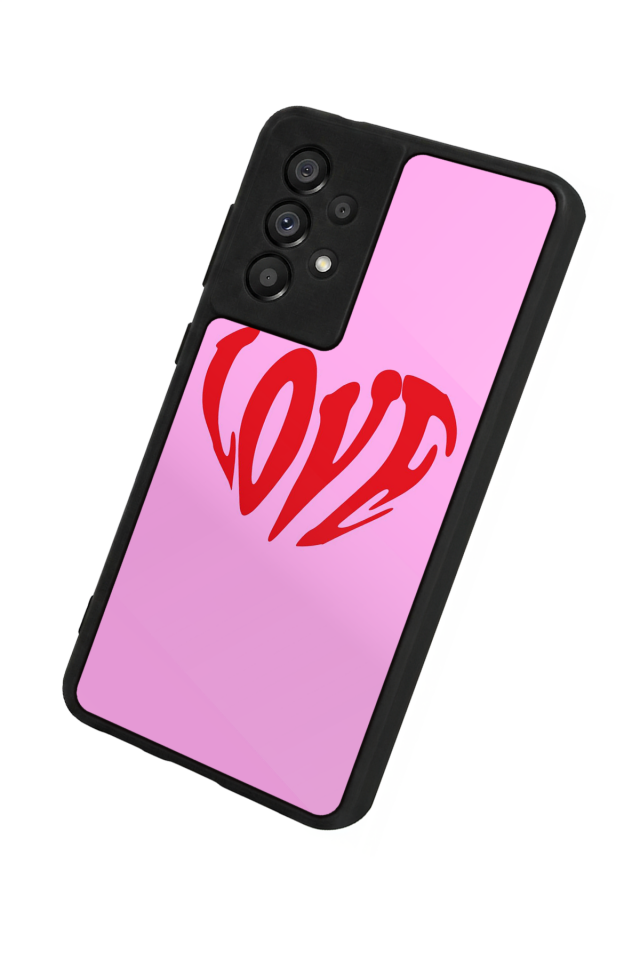 Samsung Galaxy A73 Uyumlu Kalp Love Tasarımlı Glossy Premium Kılıf