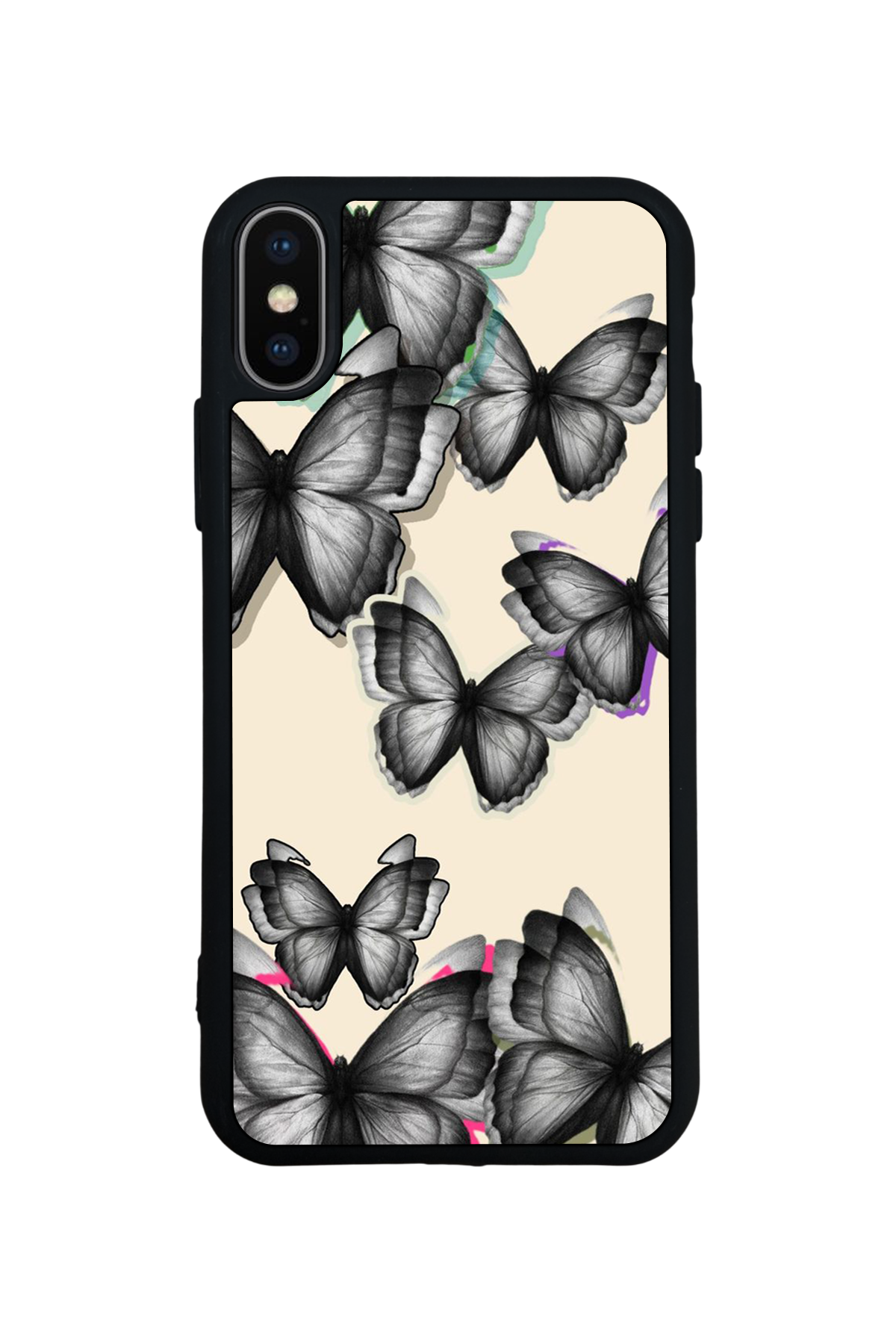 iPhone XS Max Uyumlu Kelebek Tasarımlı Glossy Premium Kılıf