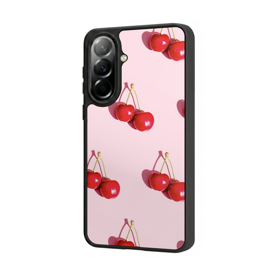 Samsung Galaxy A57 Uyumlu Kiraz Tasarımlı Glossy Premium Kılıf