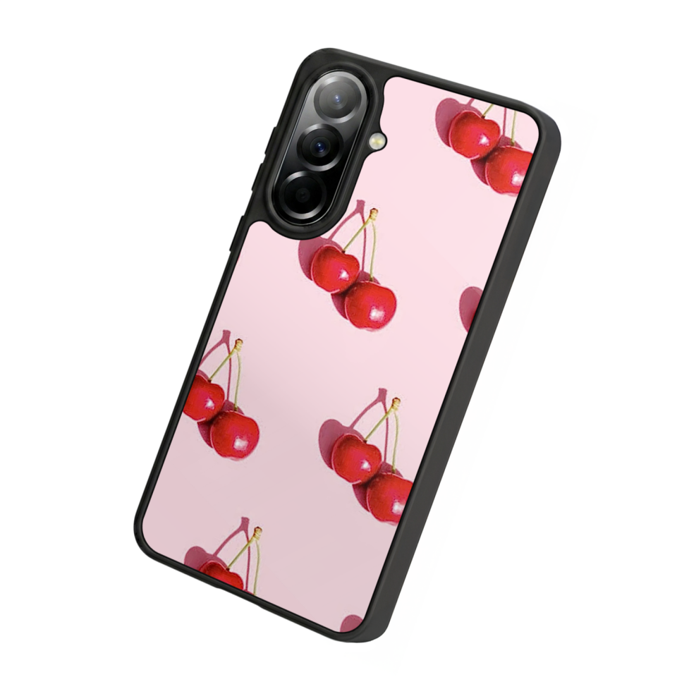 Samsung Galaxy A57 Uyumlu Kiraz Tasarımlı Glossy Premium Kılıf