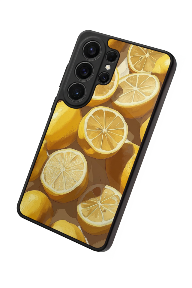 Samsung Galaxy S26 Ultra Uyumlu Limon Tasarımlı Glossy Premium Kılıf