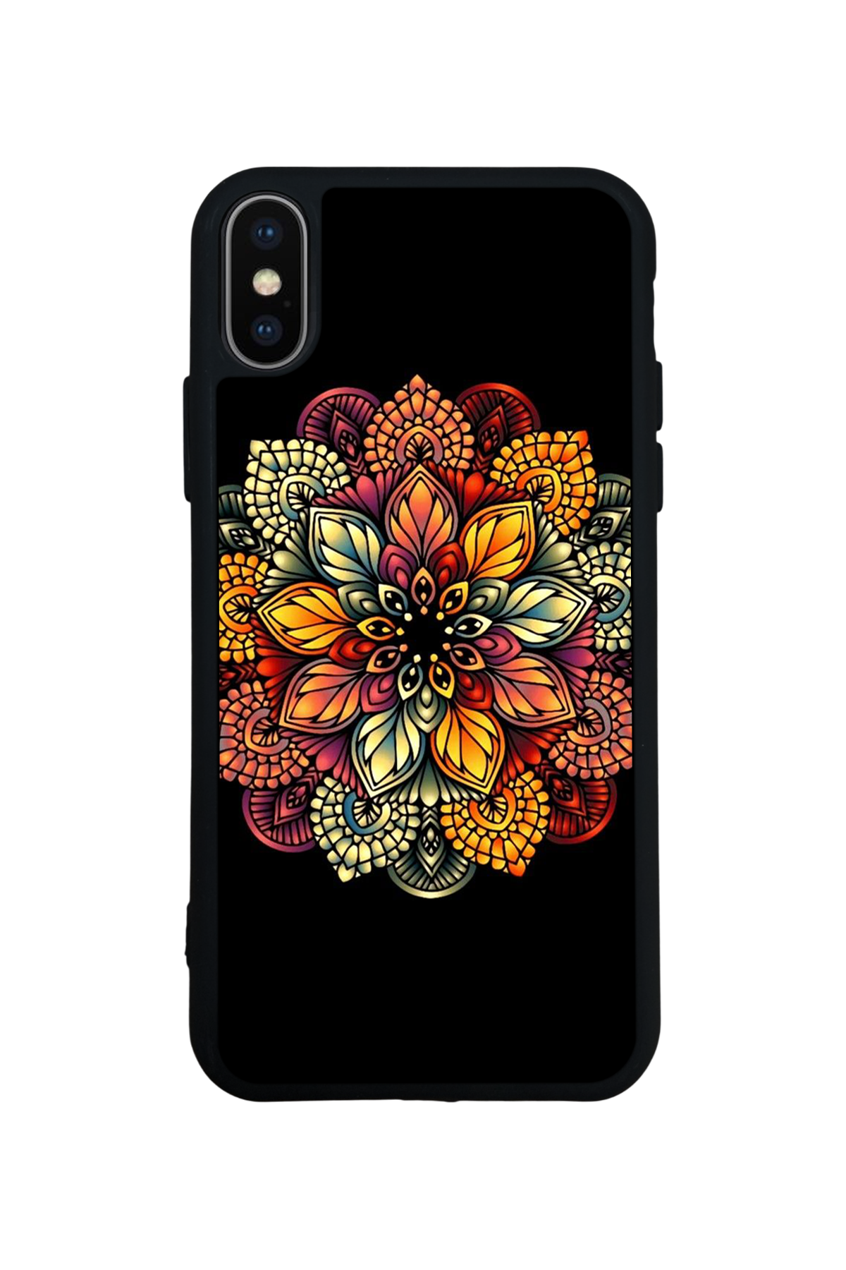 iPhone X/ XS Uyumlu Mandala Tasarımlı Glossy Premium Kılıf