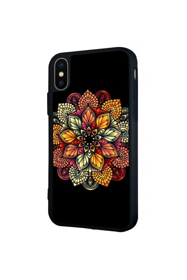 iPhone X/ XS Uyumlu Mandala Tasarımlı Glossy Premium Kılıf