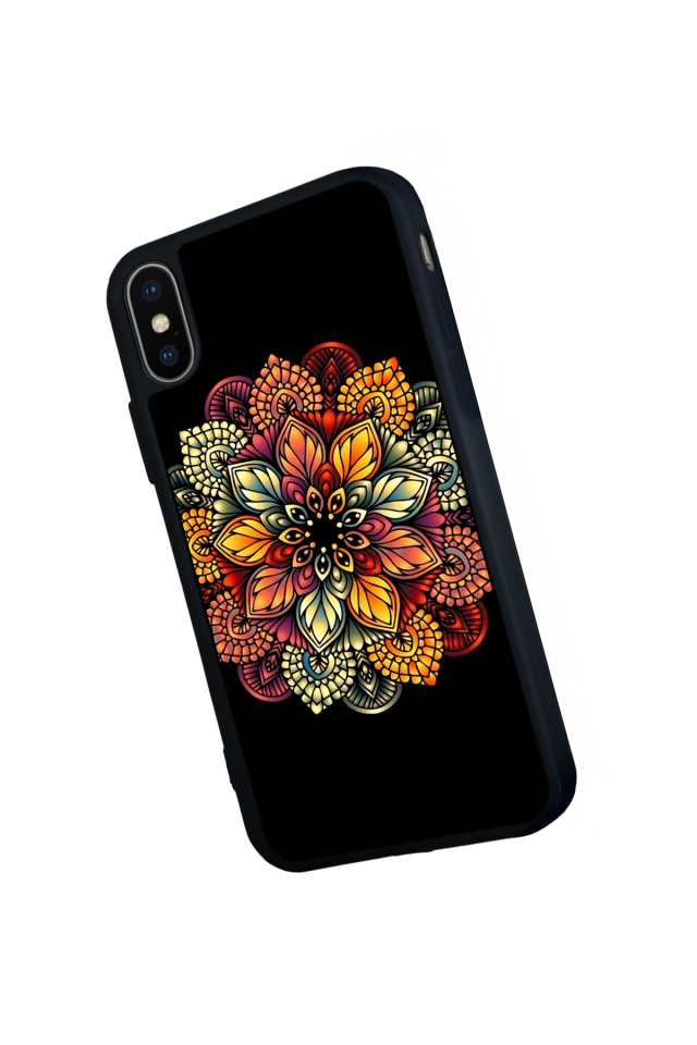 iPhone X/ XS Uyumlu Mandala Tasarımlı Glossy Premium Kılıf