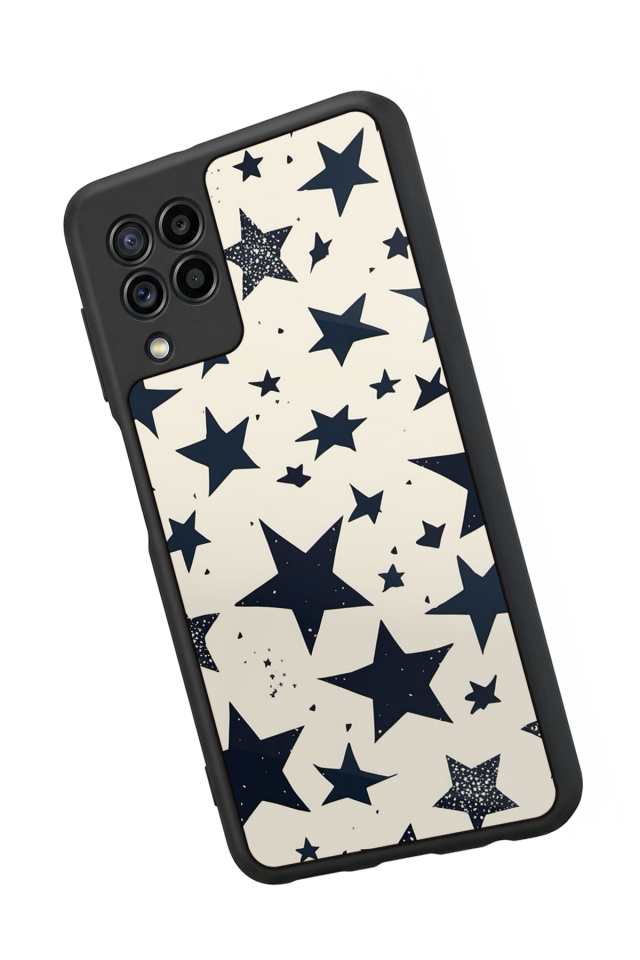 Samsung Galaxy M22 Uyumlu Retro Yildizlar Tasarımlı Glossy Premium Kılıf