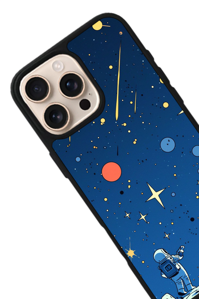 iPhone 16 Pro Max Uyumlu Uzay Tasarımlı Glossy Premium Kılıf