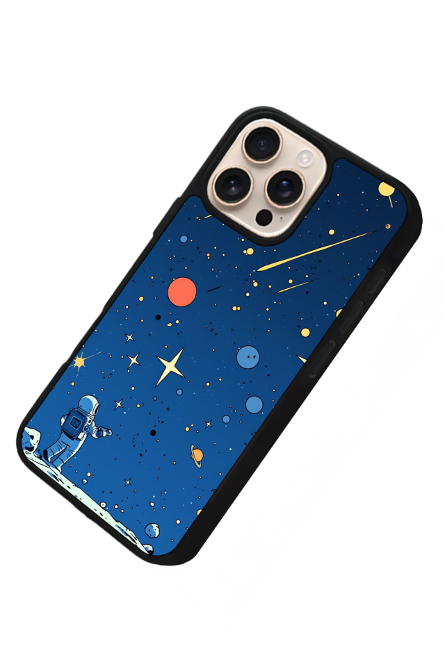 iPhone 16 Pro Max Uyumlu Uzay Tasarımlı Glossy Premium Kılıf