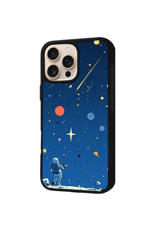 iPhone 16 Pro Max Uyumlu Uzay Tasarımlı Glossy Premium Kılıf