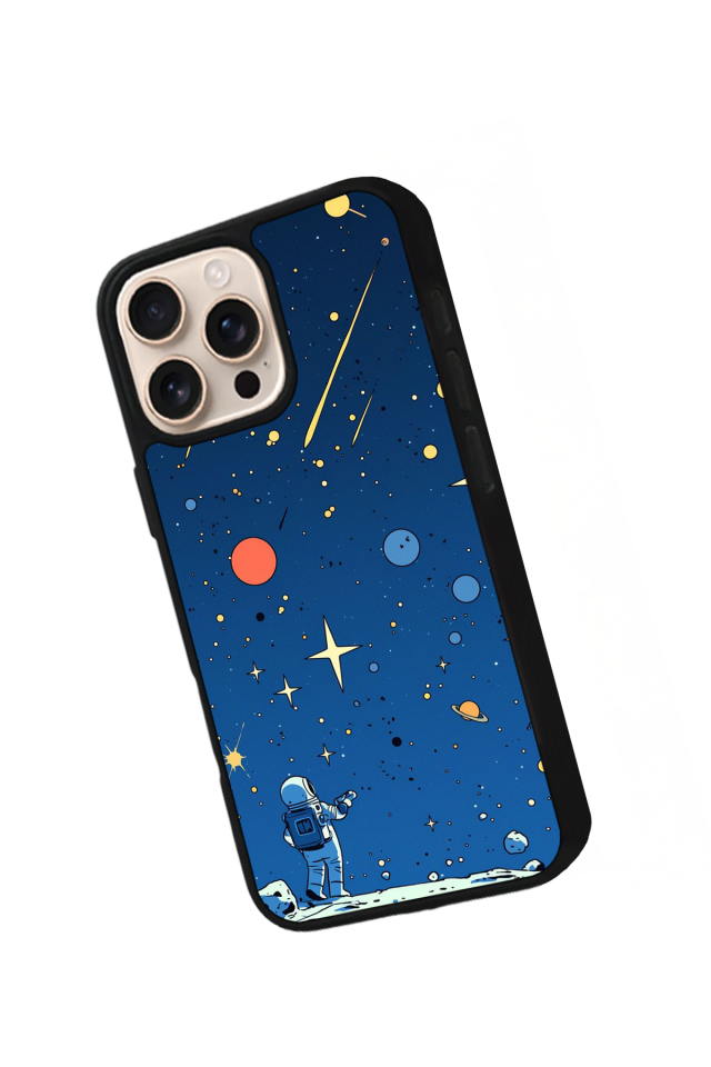 iPhone 16 Pro Max Uyumlu Uzay Tasarımlı Glossy Premium Kılıf