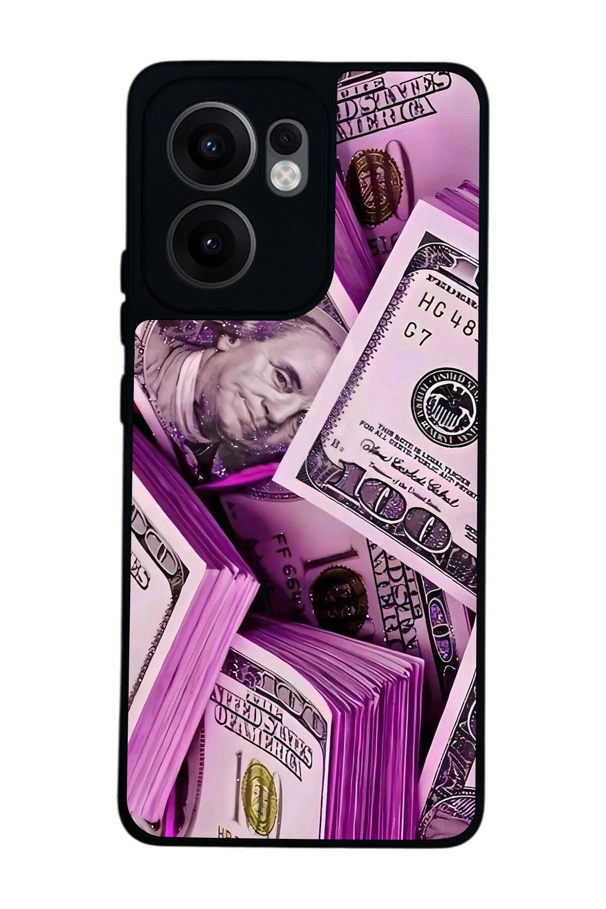Oppo Reno 13F Uyumlu Money Para Tasarımlı Glossy Premium Kılıf