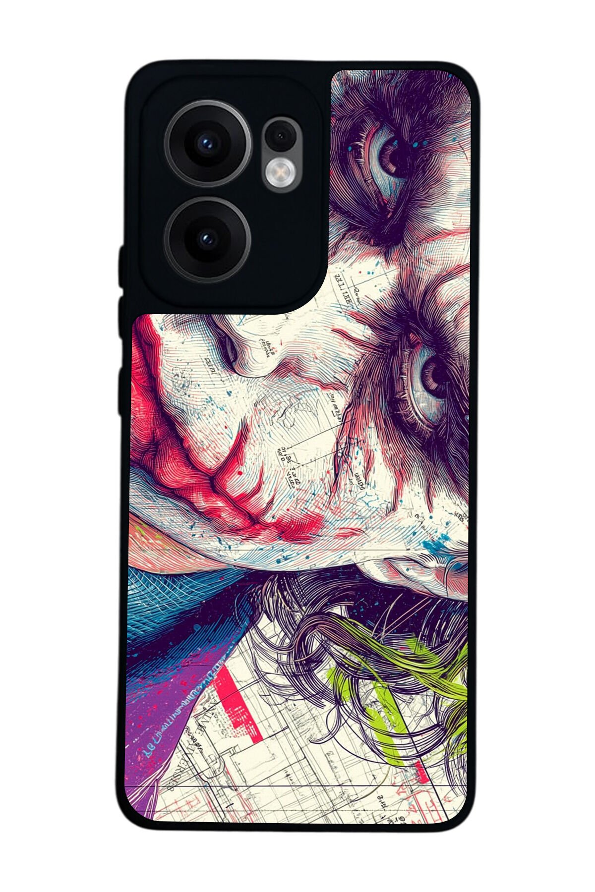 Oppo Reno 13F Uyumlu Joker Tasarımlı Glossy Premium Kılıf