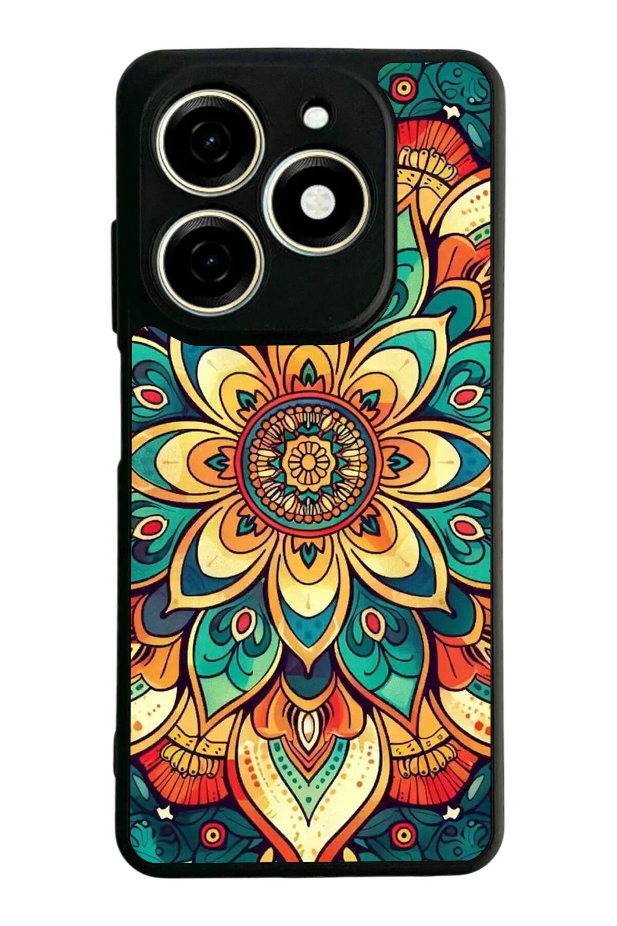Infınıx Smart 8 Pro Uyumlu Mandala Tasarımlı Glossy Premium Kılıf