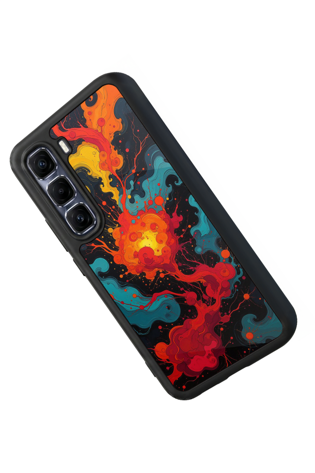 Infinix Hot 60 Pro Plus Uyumlu Abstract Tasarımlı Glossy Premium Kılıf