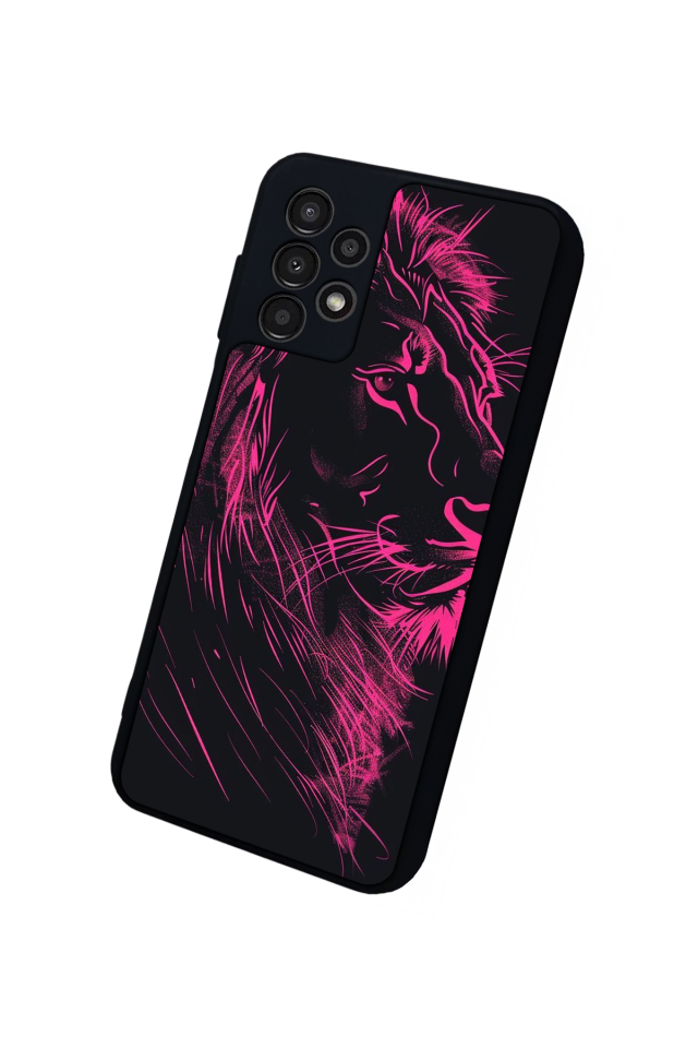 Samsung Galaxy A13 Uyumlu Aslan Tasarımlı Glossy Premium Kılıf