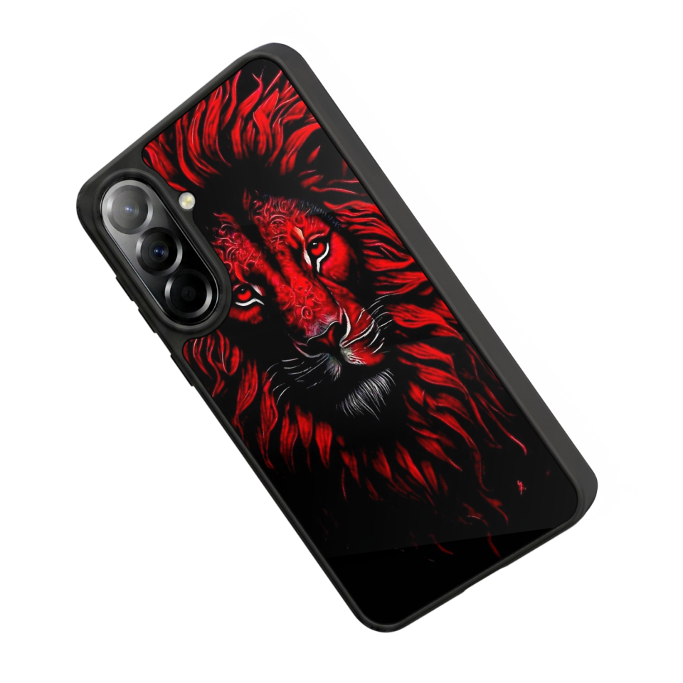 Samsung Galaxy A37 Uyumlu Aslan Tasarımlı Glossy Premium Kılıf