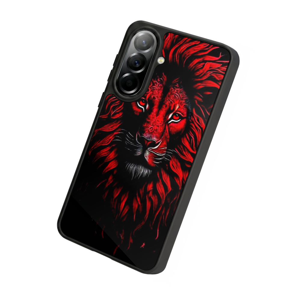 Samsung Galaxy A37 Uyumlu Aslan Tasarımlı Glossy Premium Kılıf