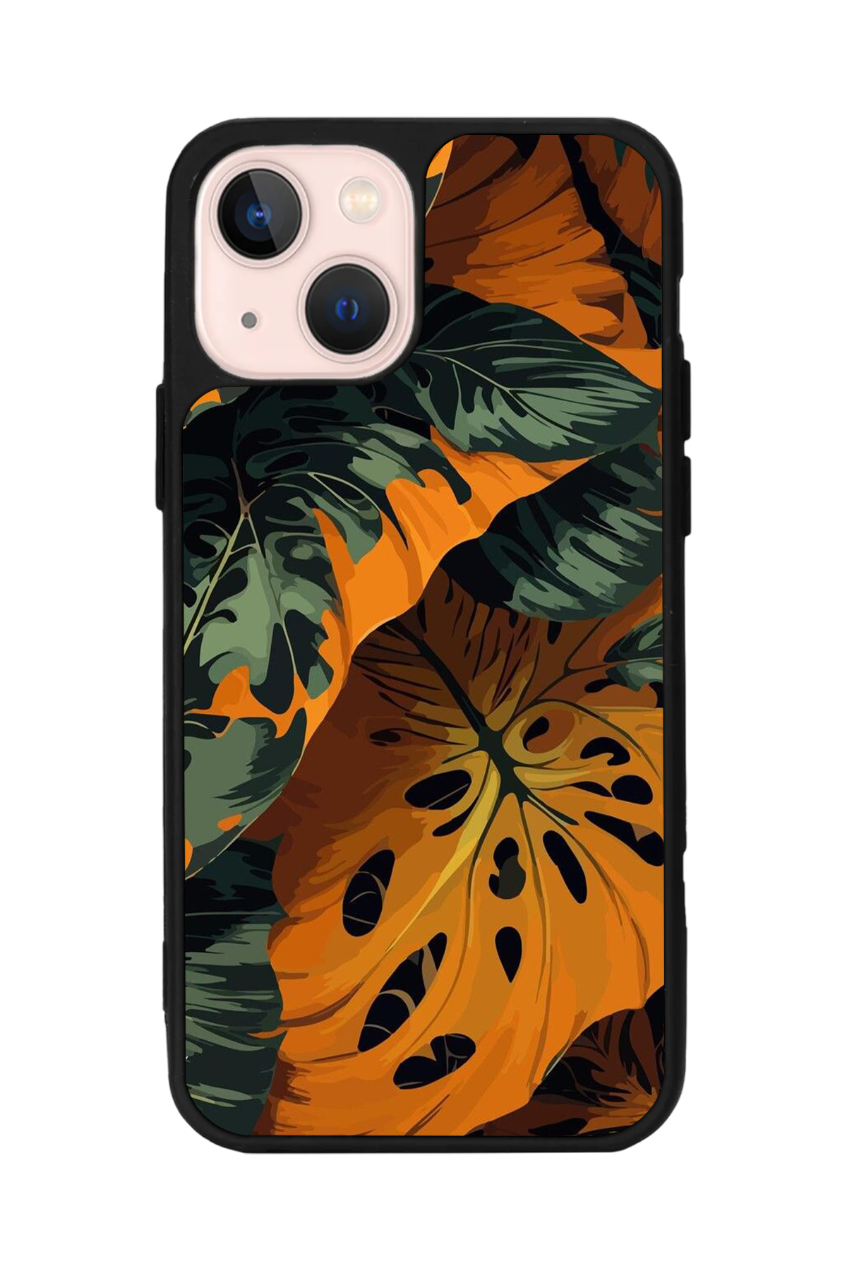 iPhone 13 Mini Uyumlu Botanik Tasarımlı Glossy Premium Kılıf