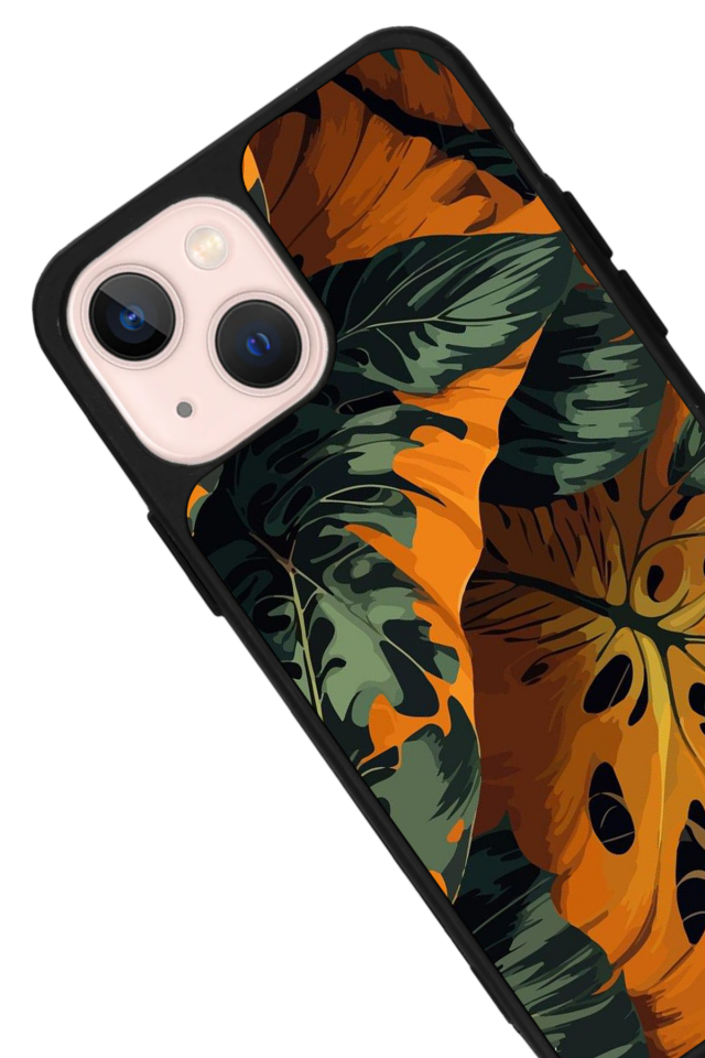 iPhone 13 Mini Uyumlu Botanik Tasarımlı Glossy Premium Kılıf