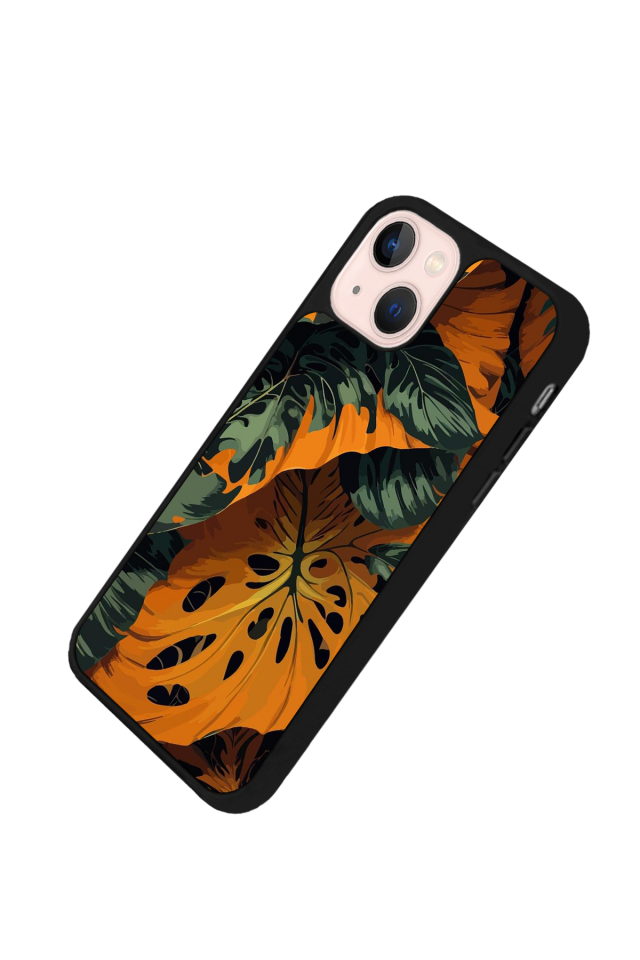 iPhone 13 Mini Uyumlu Botanik Tasarımlı Glossy Premium Kılıf