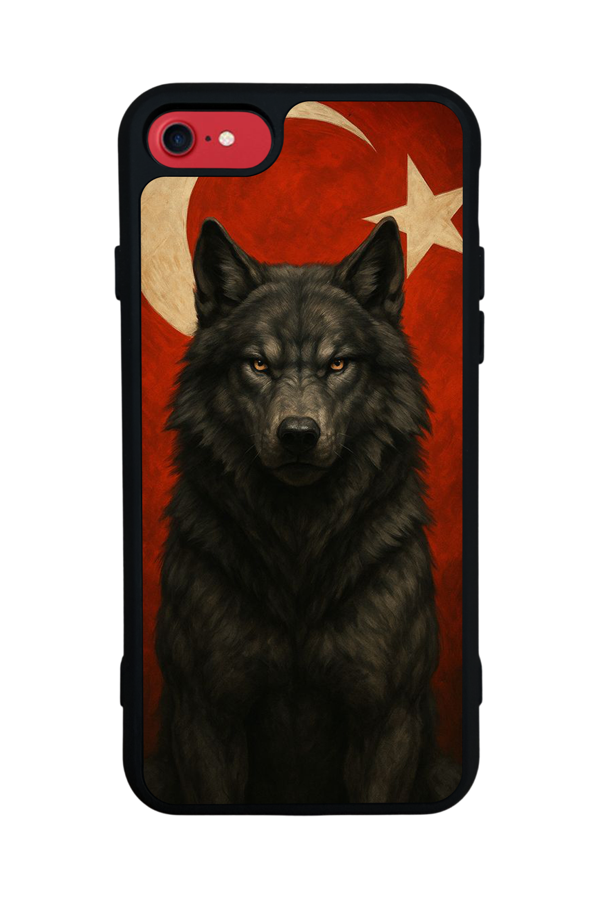 iPhone SE Uyumlu Bozkurt Tasarımlı Glossy Premium Kılıf