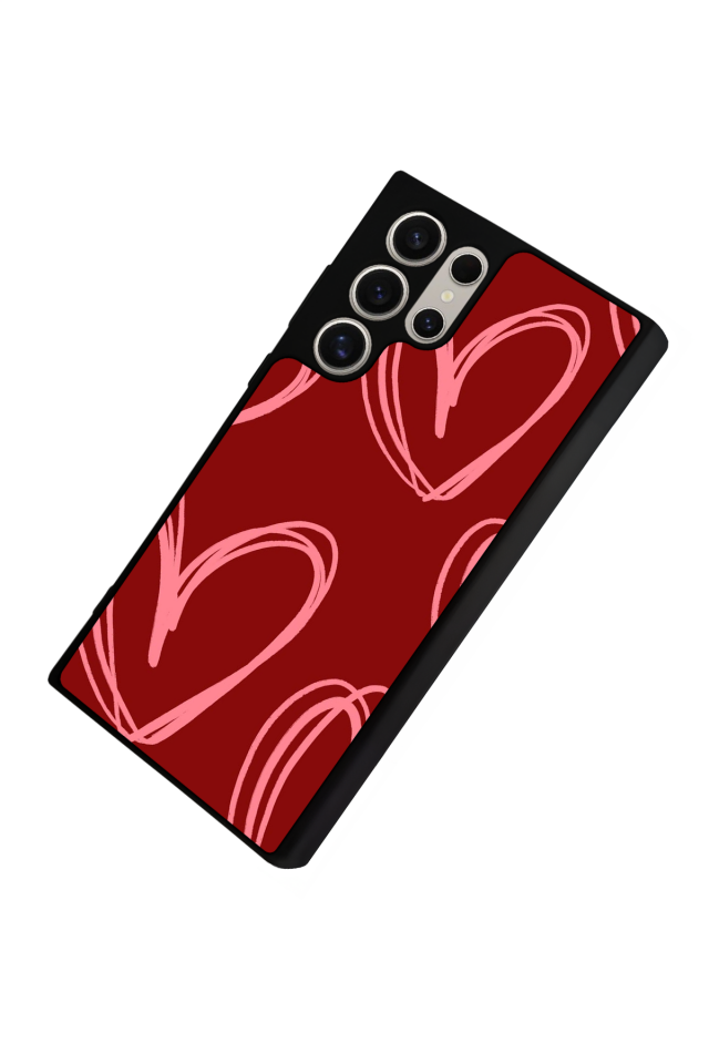 Samsung Galaxy S22 Ultra Uyumlu Kalp Love Tasarımlı Glossy Premium Kılıf