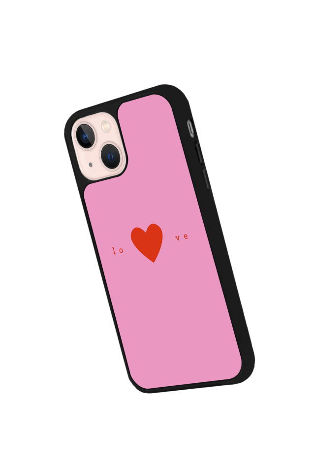 iPhone 14 Plus Uyumlu Kalp Love Tasarımlı Glossy Premium Kılıf