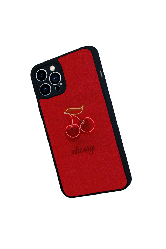 iPhone 12 Pro Max Uyumlu Kiraz Tasarımlı Glossy Premium Kılıf