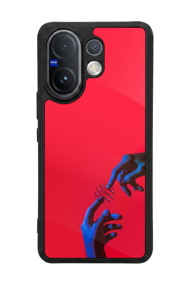 Vivo V60 Uyumlu Kirmizi Tasarımlı Glossy Premium Kılıf