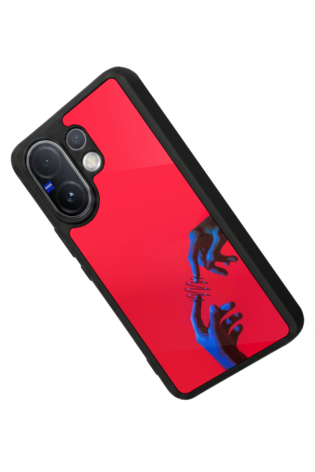 Vivo V60 Uyumlu Kirmizi Tasarımlı Glossy Premium Kılıf