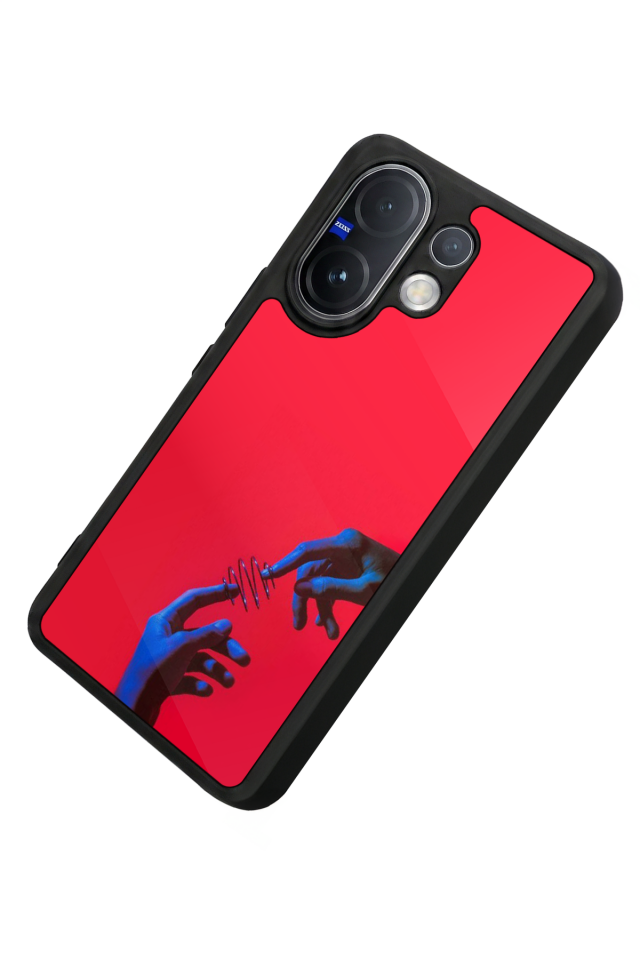 Vivo V60 Uyumlu Kirmizi Tasarımlı Glossy Premium Kılıf