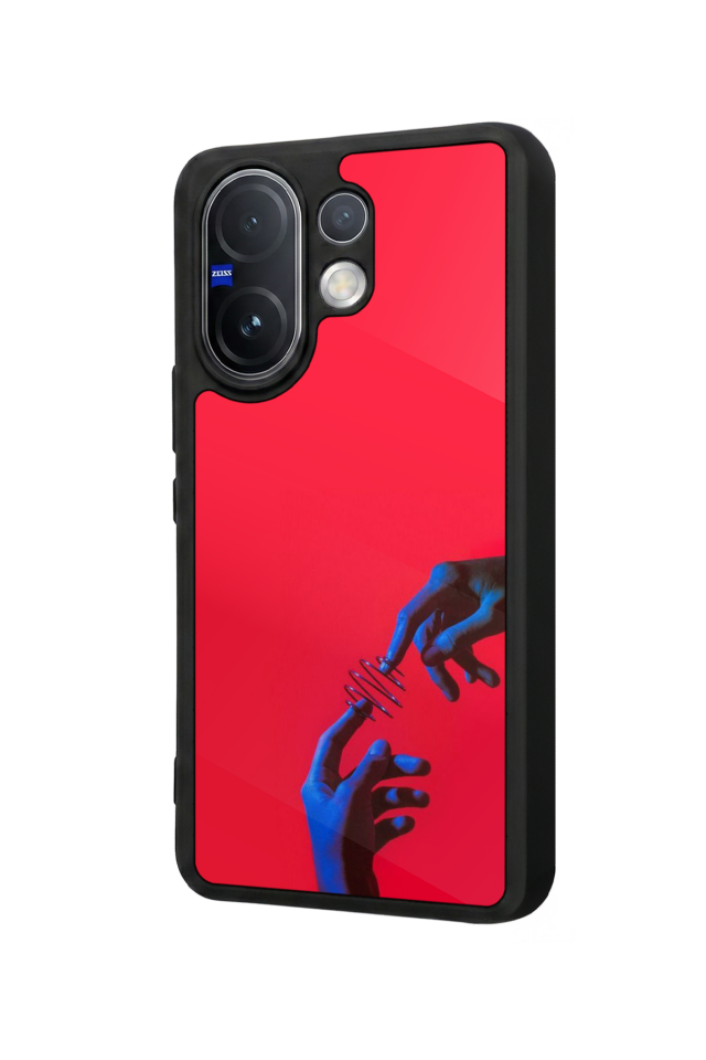 Vivo V60 Uyumlu Kirmizi Tasarımlı Glossy Premium Kılıf
