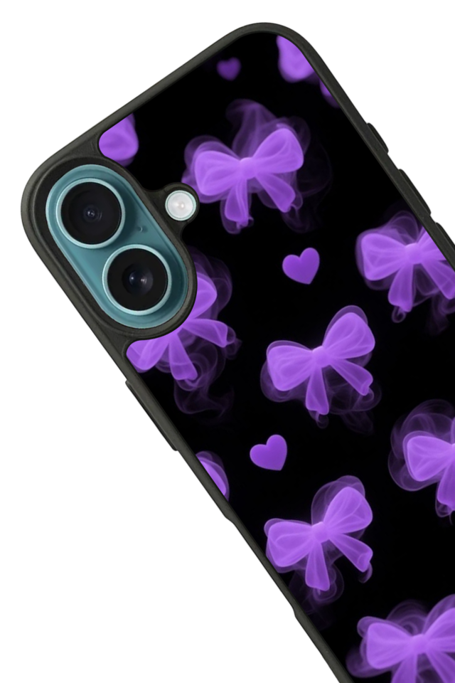 iPhone 16 Uyumlu Kurdele Tasarımlı Glossy Premium Kılıf