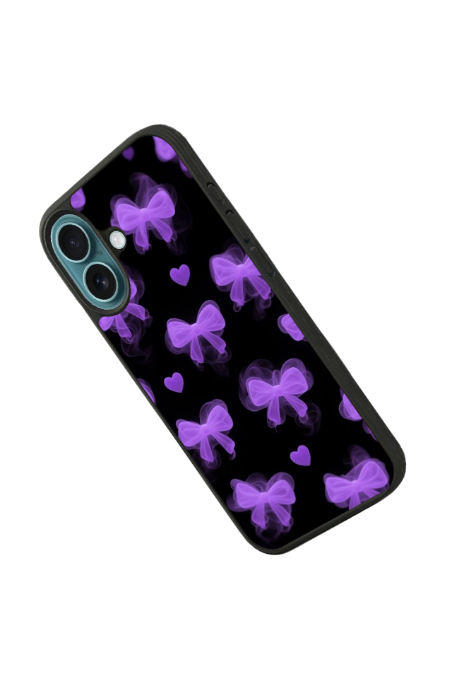 iPhone 16 Uyumlu Kurdele Tasarımlı Glossy Premium Kılıf