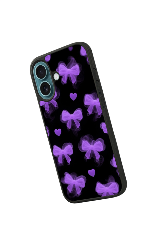 iPhone 16 Uyumlu Kurdele Tasarımlı Glossy Premium Kılıf