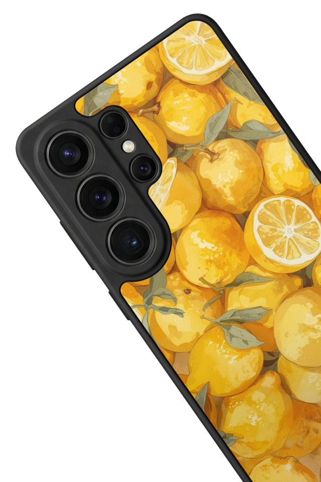 Samsung Galaxy S26 Ultra Uyumlu Limon Tasarımlı Glossy Premium Kılıf