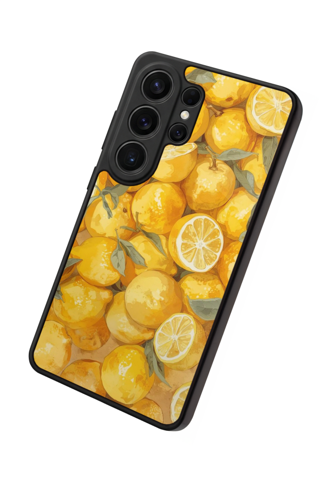 Samsung Galaxy S26 Ultra Uyumlu Limon Tasarımlı Glossy Premium Kılıf