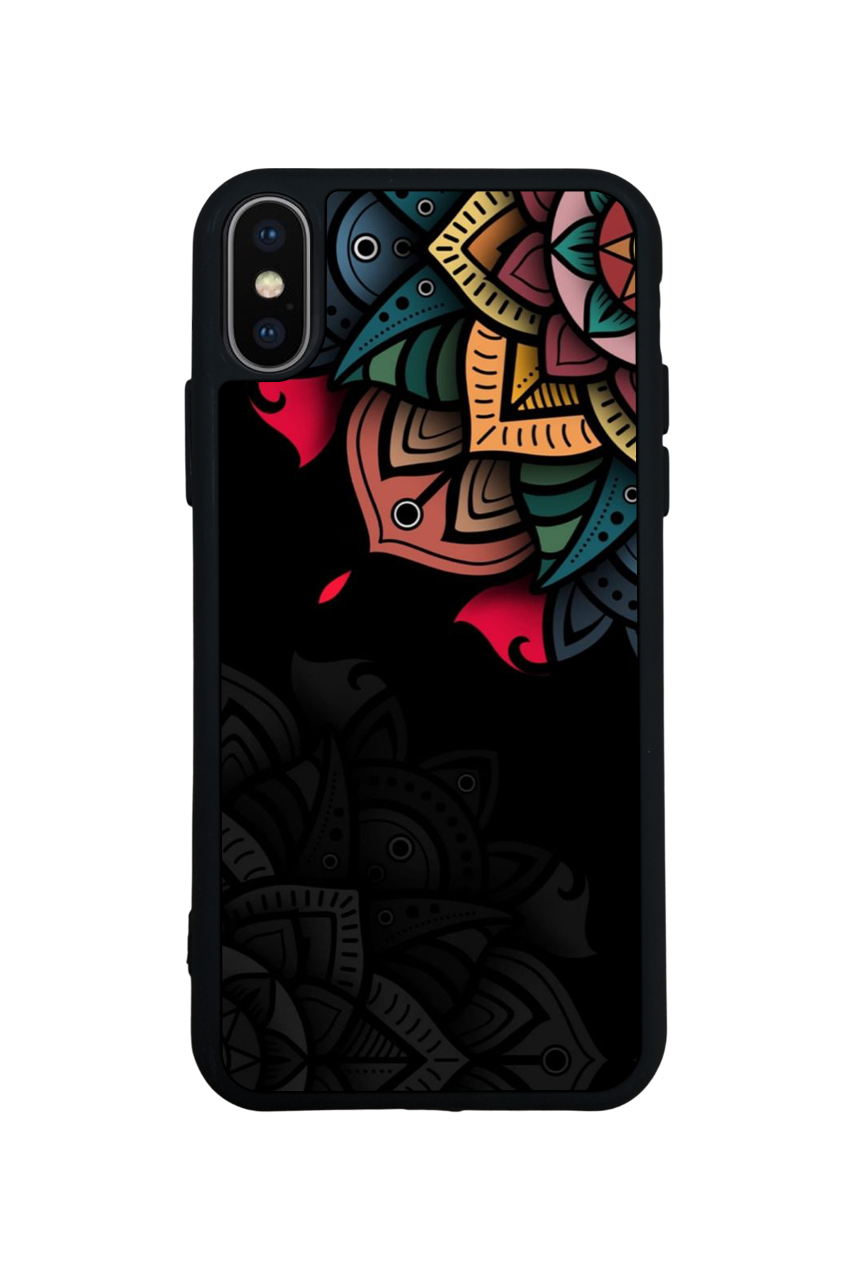 iPhone X/ XS Uyumlu Mandala Tasarımlı Glossy Premium Kılıf