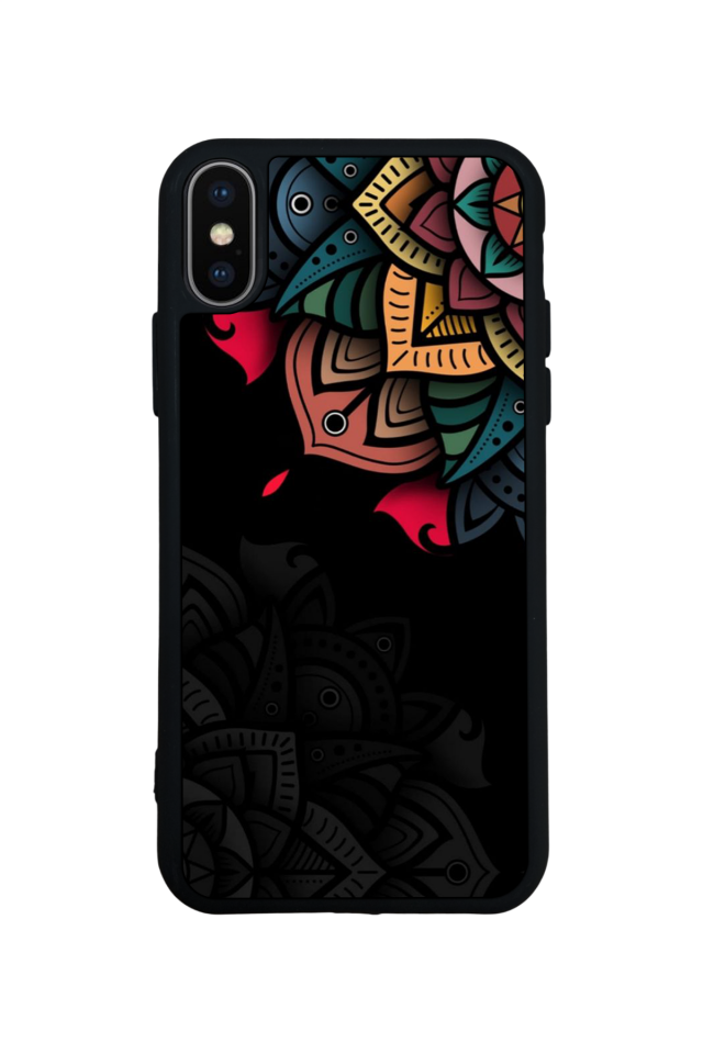 iPhone X/ XS Uyumlu Mandala Tasarımlı Glossy Premium Kılıf