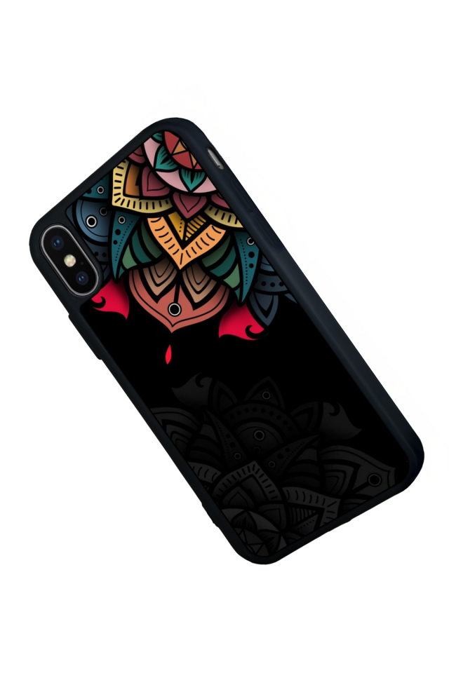 iPhone X/ XS Uyumlu Mandala Tasarımlı Glossy Premium Kılıf