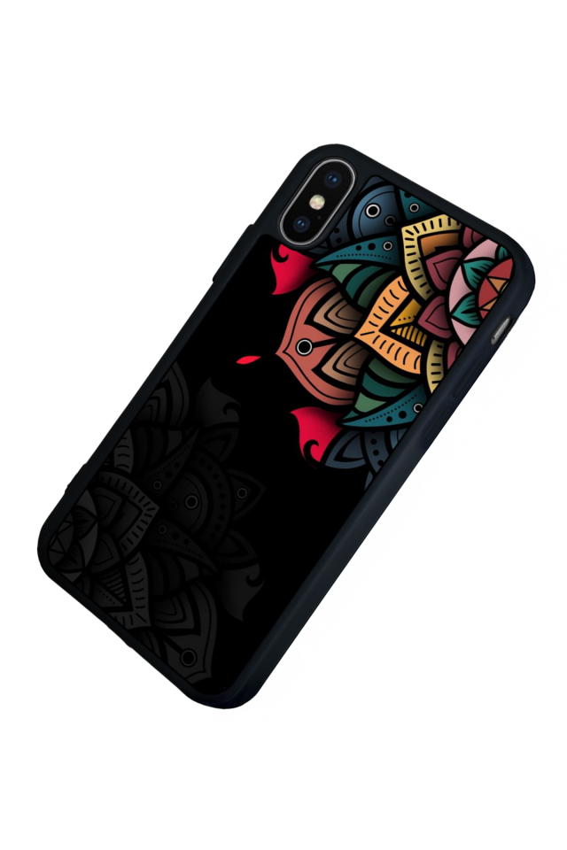 iPhone X/ XS Uyumlu Mandala Tasarımlı Glossy Premium Kılıf
