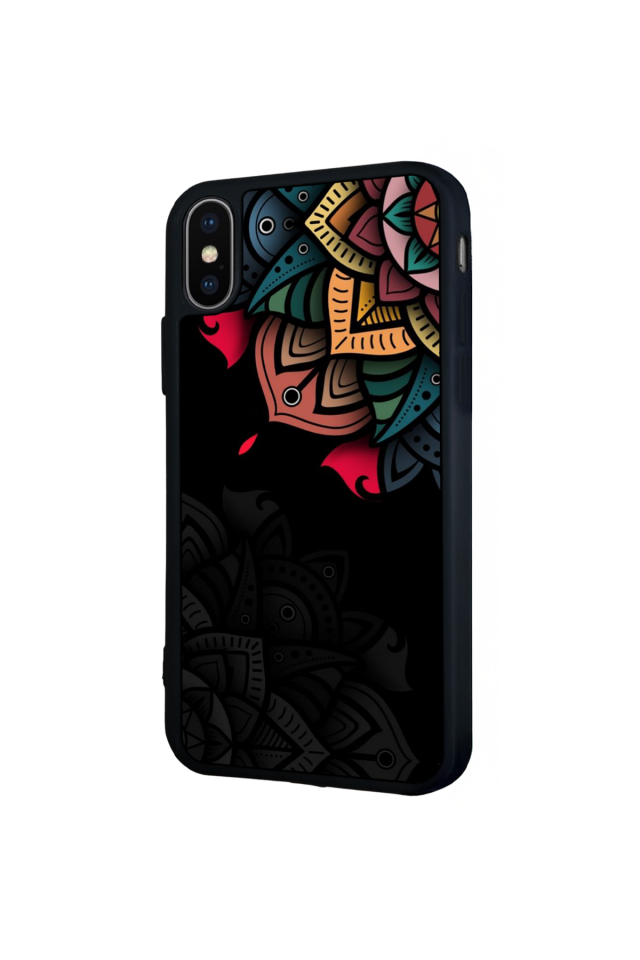 iPhone X/ XS Uyumlu Mandala Tasarımlı Glossy Premium Kılıf